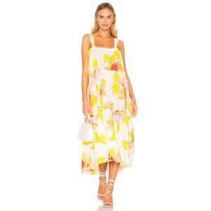 Free People Women's Small Moonshine Midi Dress Linen Blend Summer Dress